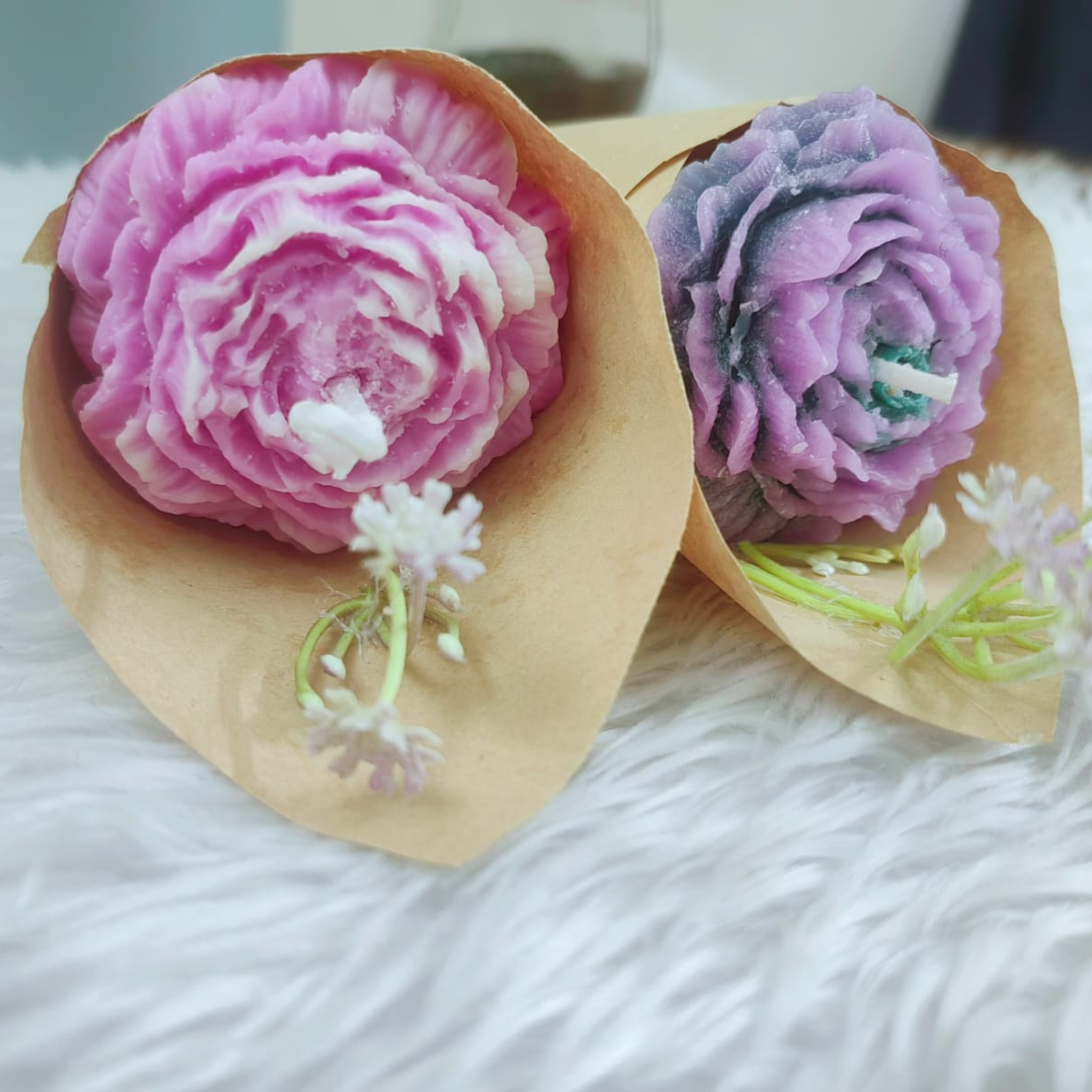 Peony Flower bouquet Scented Candle
