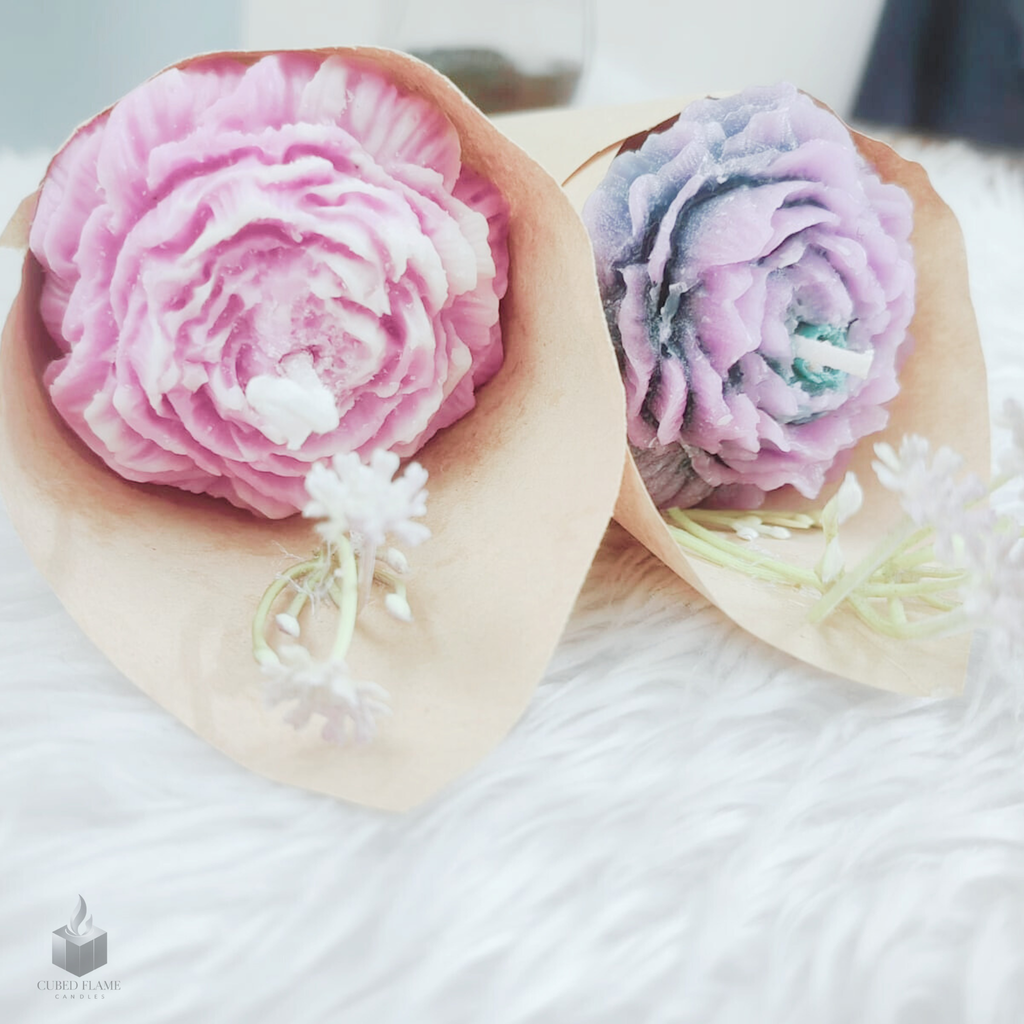 Peony Flower bouquet Scented Candle
