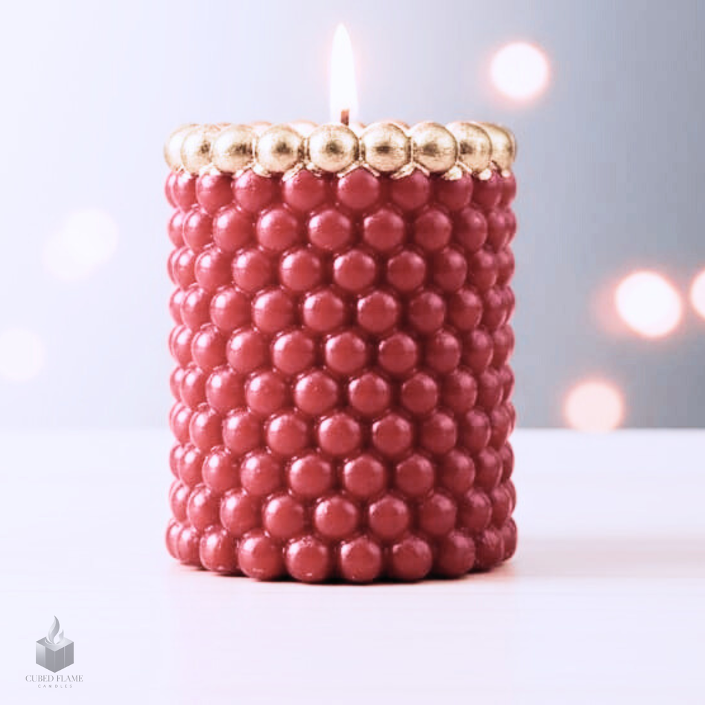 RED-GOLD Studded Handmade Scented Candle