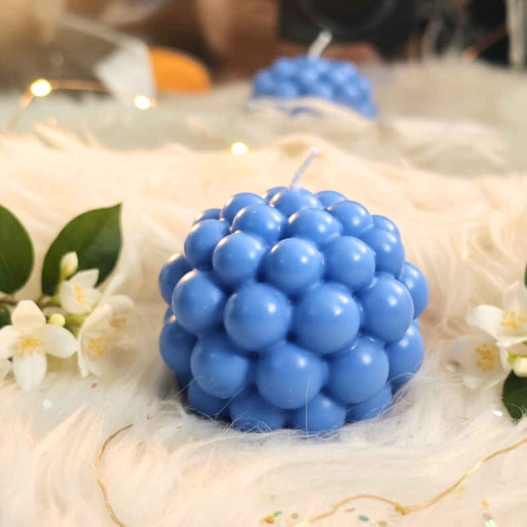 Blue Bubble Bliss Handmade Scented  Candle